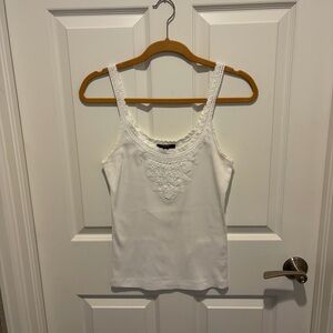 Polo by Ralph Lauren White Lace-Trim Tank Top